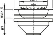 AlcaPlast A37 výpusť dřezová 115 mm x 6/4" s nerezovou mřížkou