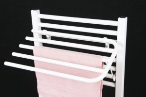 AQUALINE - Sklopný sušák 4 ručníků na rovná i oblouková topná tělesa, šířka 50cm, bílá