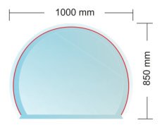 Podkladové sklo pod kamna MILANO, tl. 8mm, 850x1000 mm