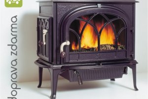 JOTUL F 500 ECO BP krbová kamna litinová, černý lak, dvířka s ozdobnýmí příčkami