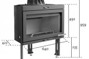 JOTUL I 400 FLAT BP krbová vložka, rovné sklo, černý lak 