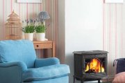 JOTUL F 100 ECO.2 LL BP krbová kamna litinová,dlouhé nohy,dvířka s ozdobnými příčkami,černý lak 