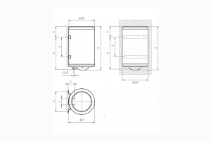 MORA ohřívač elektrický tlakový svislý Standart EOM 100 PKT, 2 kW, 454 x 935 mm