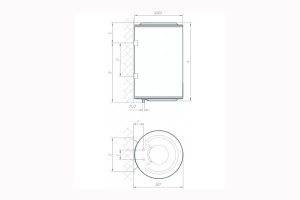 MORA ohřívač elektrický tlakový svislý Komfort EOMK 50 SK, 2 kW, 500 x 590 mm