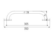 NIMCO - koupelnové madlo 300 x 19mm, leštěná Nerez