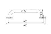 NIMCO - koupelnové madlo 400 x 25mm, leštěná Nerez