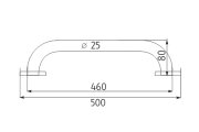 NIMCO - koupelnové madlo 450 x 25mm, leštěná Nerez