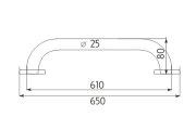 NIMCO - koupelnové madlo 600 x 25mm, leštěná Nerez