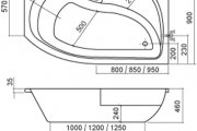 ROTH ACTIVA vana asymetrická rohová akrylátová 150x90 cm - Levá